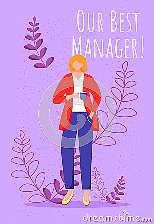 Our best manager poster vector template Vector Illustration
