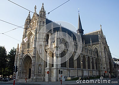 Our Blessed Lady of the Sablon Church, Brussels, Belgium Stock Photo