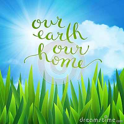 Our earth our home Cartoon Illustration