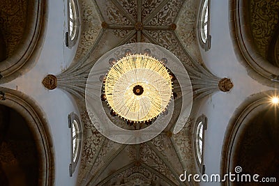 Our lady of assumption inside ceiling of church in Elvas, Portugal Editorial Stock Photo