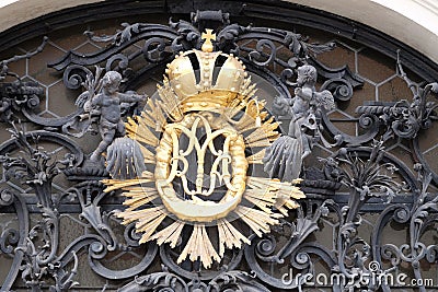 Our Lady monogram Stock Photo