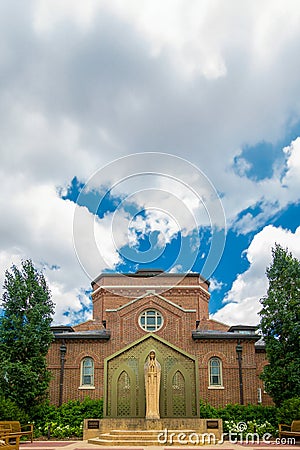 Our Lady Queen of Peace Statue on the Campus of the University of St. Thomas Editorial Stock Photo