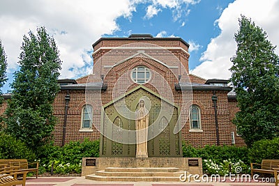 Our Lady Queen of Peace Statue on the Campus of the University of St. Thomas Editorial Stock Photo