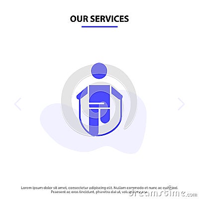 Our Services Activity, Jump, Jumping, Rope, Skipping Solid Glyph Icon Web card Template Vector Illustration