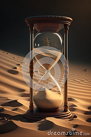 Sand Slipping Through the Hourglass: Embrace the Moment Cartoon Illustration