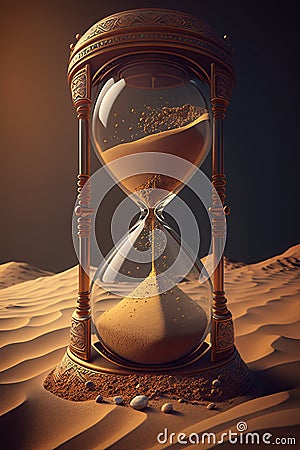 Sand Slipping Through the Hourglass: Embrace the Moment Cartoon Illustration