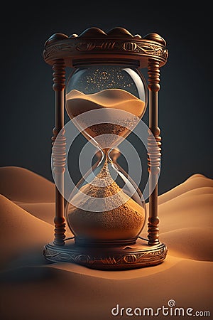 Sand Slipping Through the Hourglass: Embrace the Moment Cartoon Illustration