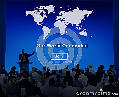 Our World Connected Social Networking Interconnection Concept Stock Photo