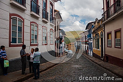 Ouro Preto, Minas Gerais, Brazil: City view of the historic mining city Outro Preto Editorial Stock Photo