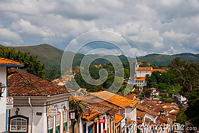 Ouro Preto, Minas Gerais, Brazil: City view of the historic mining city Outro Preto Editorial Stock Photo