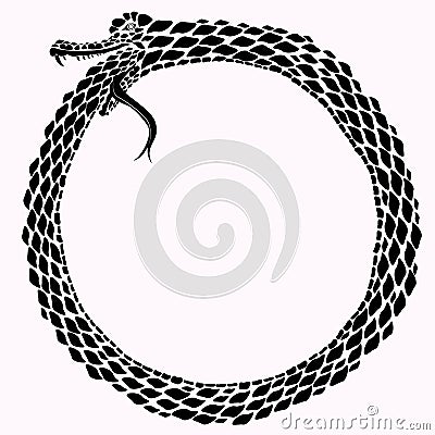 Ouroboros Tattoo - Snake. Vector Illustration