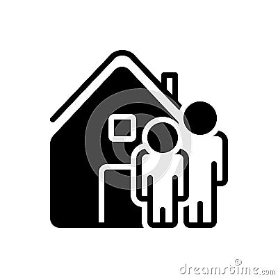 Black solid icon for Ours, house and we Vector Illustration