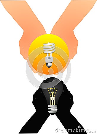 Out of the darkness into the CFL Light Vector Illustration