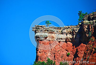 Out on a Ledge! (A Rock Ledge!) Stock Photo