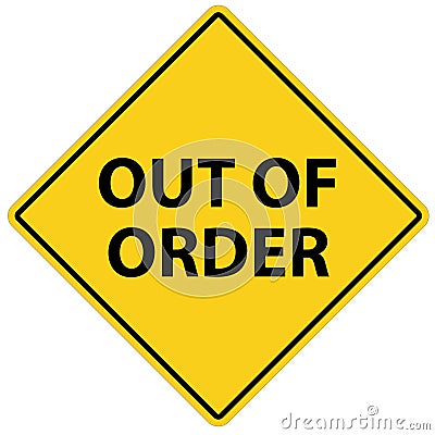 Out of order sign. Out of order warning symbol. Elevator safety sign. flat style Stock Photo