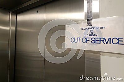 Out of service elevator lift Stock Photo