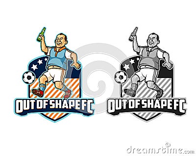 Out of Shape Sport Cartoon Logo Vector Illustration