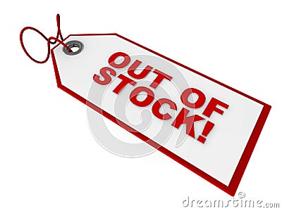 Out of stock tag Stock Photo