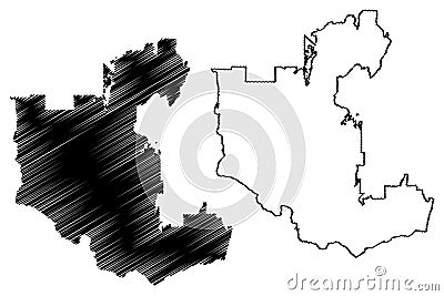 Outaouais Administrative region (Canada, Quebec Province, North America) map Vector Illustration