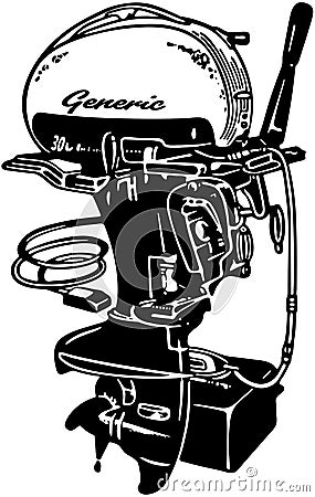 Outboard Motor 2 Vector Illustration