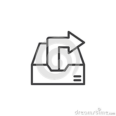 Outbox folder archive line icon Vector Illustration