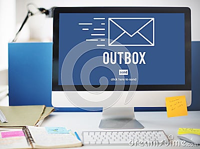 Outbox Inbox Email Connection Global Communications Concept Stock Photo