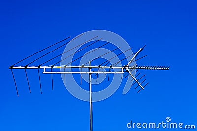 Outdated analogue tv antenna Stock Photo