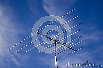 Outdated analogue tv antenna Stock Photo