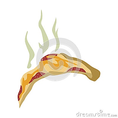 Outdated smelly pizza, recycling garbage concept, utilize waste vector Illustration on a white background Vector Illustration