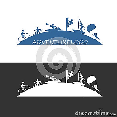 Outdoor adventure sport logo Stock Photo