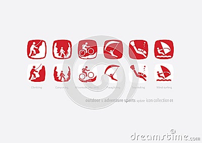 Outdoor & adventure sports icon coll#01 update Stock Photo