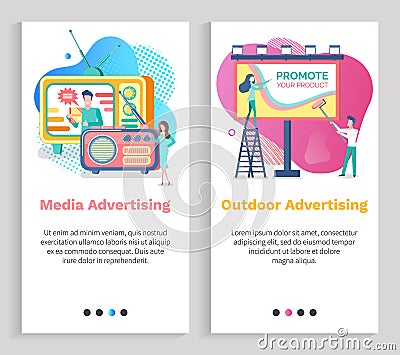 Outdoor Advertisement Media Advertising Vector Vector Illustration
