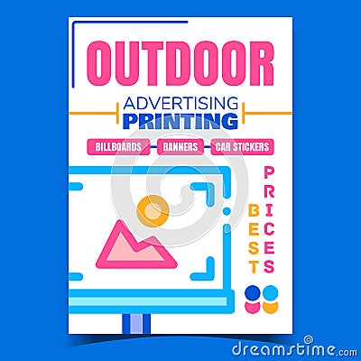 Outdoor Advertising Printing Promo Poster Vector Vector Illustration