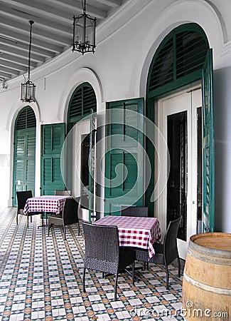 Outdoor restaurant dining al fresco style Stock Photo