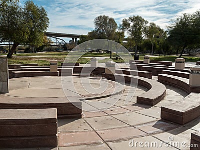 Outdoor amphitheater, Gateway Park, Yuma, Arizona Stock Photo