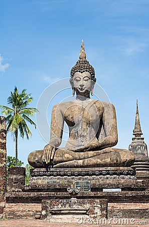 Outdoor ancient Buddha image (UNESCO World heritage site) Stock Photo