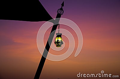 Outdoor arabic lamp Stock Photo