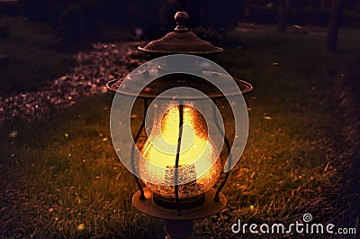 Outdoor backyard lantern Stock Photo