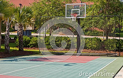 Outdoor Basketball Court Stock Photo
