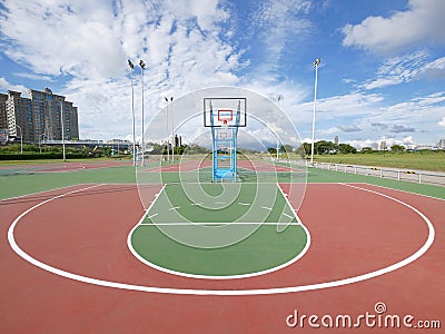 Outdoor basketball court Stock Photo