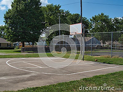 Outdoor Basketball Court at Wallace Park in Paola Stock Photo