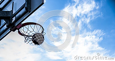 Outdoor basketball details Stock Photo