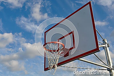 Outdoor Basketball Hoop Close Up Stock Photo