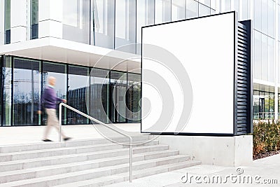 Outdoor billboard mockup in modern business district Stock Photo