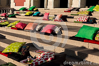 Outdoor Bistro in Croatia Stock Photo