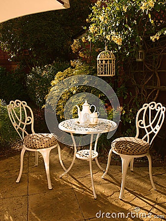 Outdoor Bistro Set Stock Photo