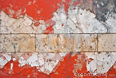 outdoor brick wall with cracked paint Stock Photo