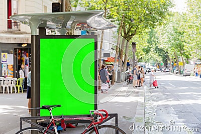 Outdoor bus stop advertisement billboard mockup Stock Photo