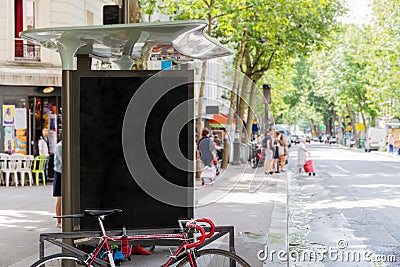 Outdoor bus stop advertisement billboard mockup Stock Photo