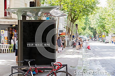 Outdoor bus stop advertisement billboard mockup Stock Photo